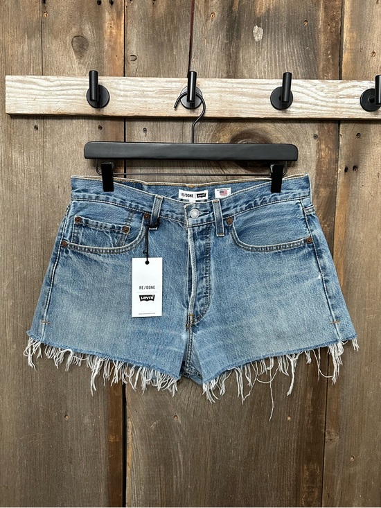Levi's Pants - Levi's RE/DONE High Waisted Button Fly Cutoff Jean Shorts in Blue Wash Size 28